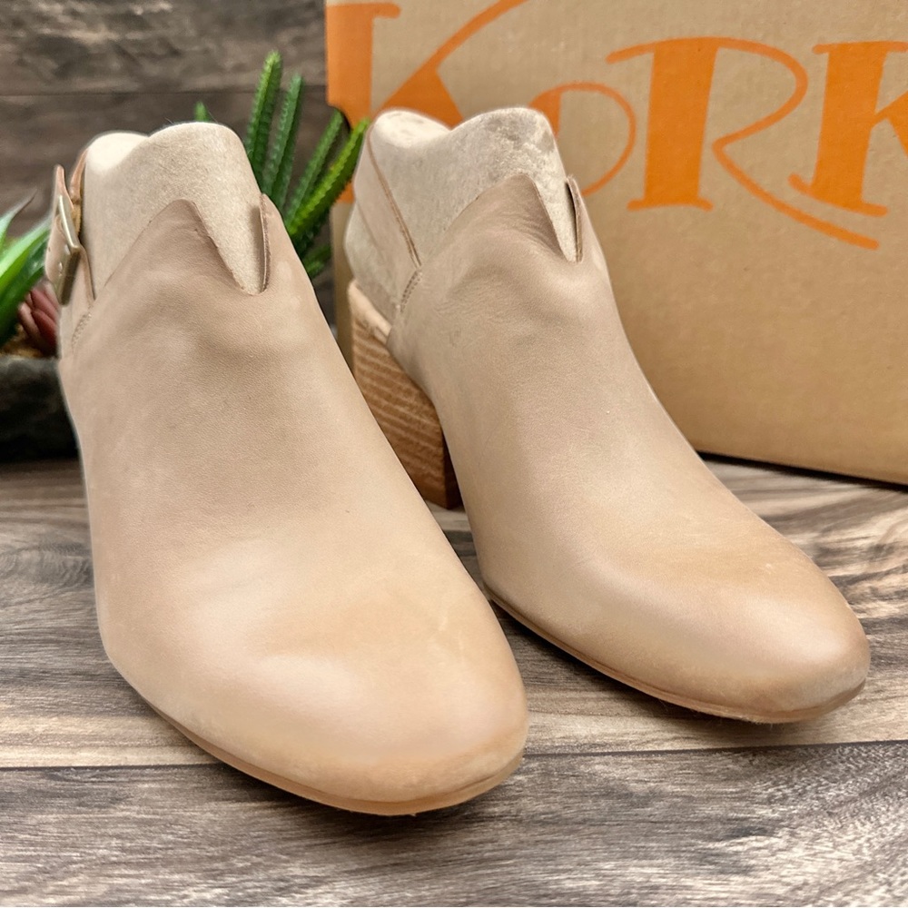 NIB Korks Kork Ease Rayleigh Slingback Block Heel Clogs Mules Cream Leather - Picture 4 of 16